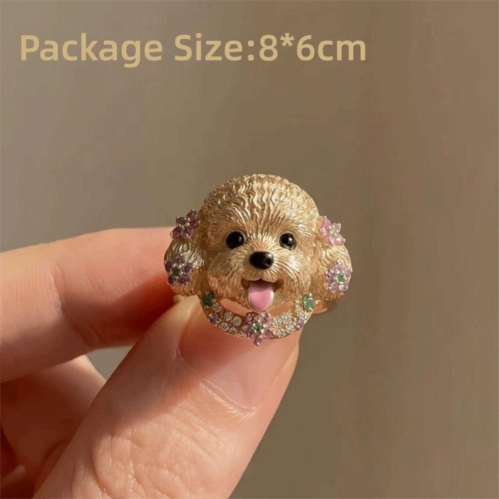 Mini Cat Ring Sweet Animal Jewelry Cute Dog Ring  Girlfriend Gift