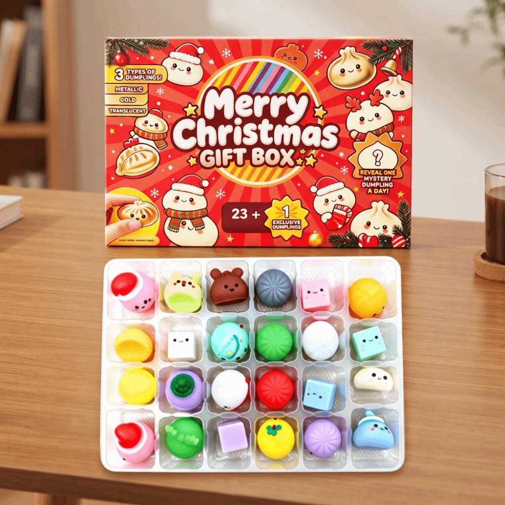 24pcs/set Slow Rising Mystery Dumplings Squeezes Toy Dumplings Fidget Toy Advent Calendar