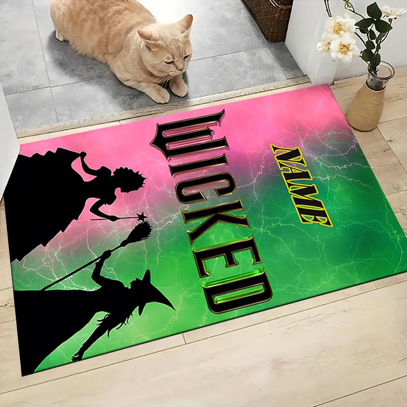 Custom Name Halloween Witch Night Carpet Rug Customizable Soft Washable Anti-Slip Home Living Room Sofa Mats Personalized Rug. 0909332