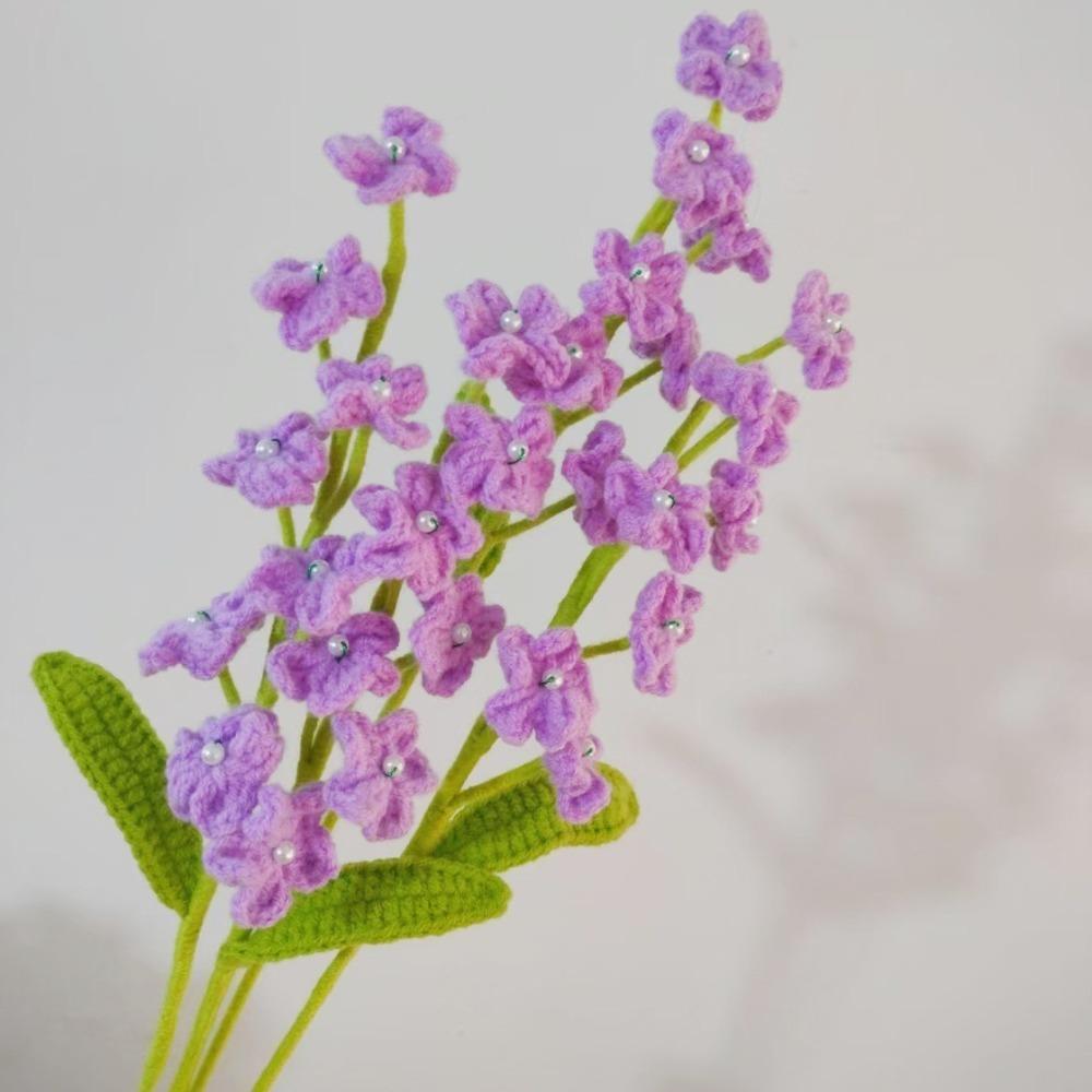 Готовый букет роз ручной вязки из самодельных плетеных растений ветка подарок на день рождения