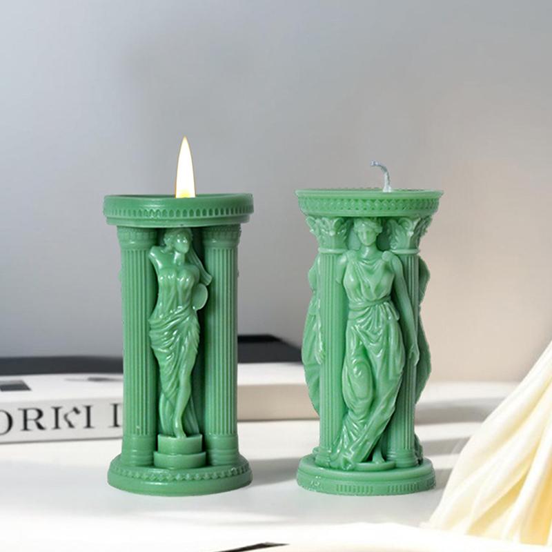 Силиконовая форма для свечей «Греческая богиня Афина», форма для свечей «Римская колонна», форма для изготовления гипса для ароматерапии своими руками
