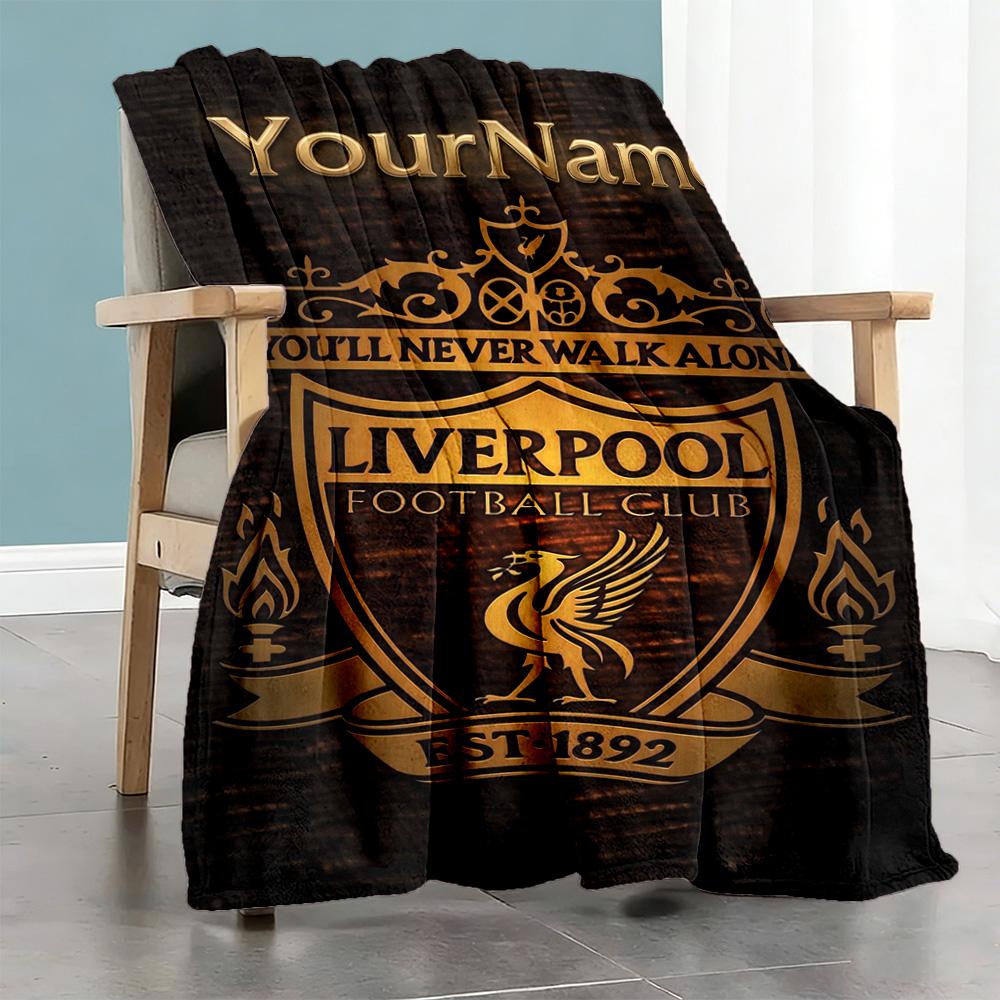Liverpool Personalized Name Blanket Lightweight Customizable Blanket Warmthful Decor Suitable for Nap Bedding Sofa Home Decor Ideal for All Seasons