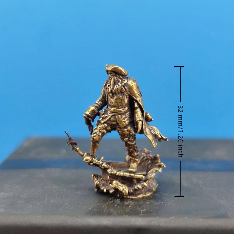 1Pc Brass Pirate Monster Mini Figurine 1/64 Miniature Model Landscape Display Decor Tiny Figure Ornament for Home Collection