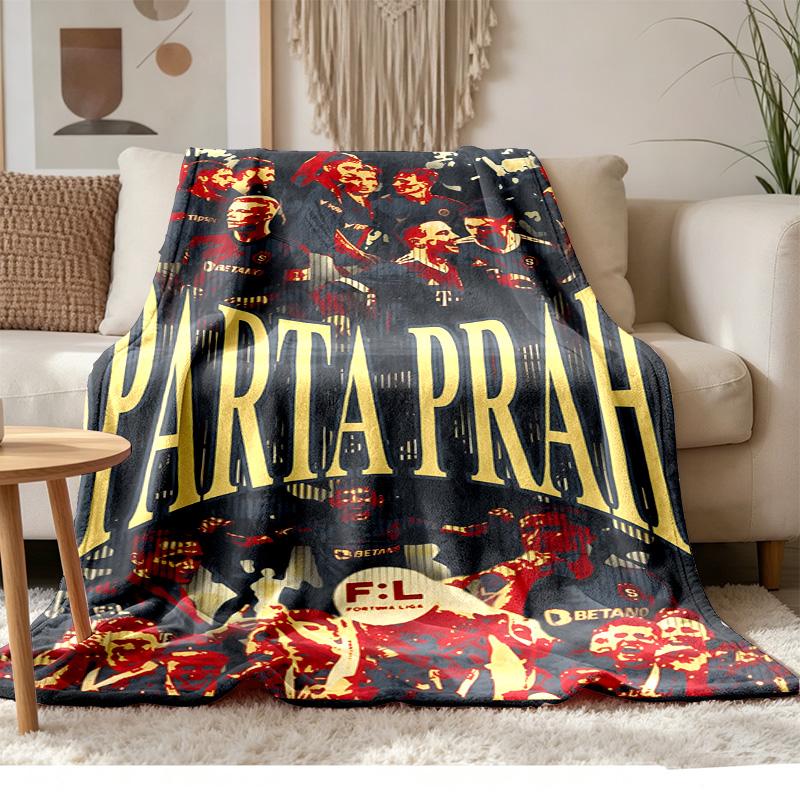 AC Sparta Praha Soft and comfortable flannel Suitable for sofas living rooms outdoor camping travel and also makes a great anniversary gift