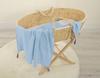 Muslin baby blanket with tassels - blue
