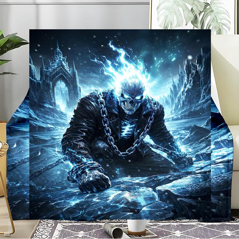 Eerie Frozen Phantom Blanket Flannel Throw for Sofa, Indoor, Camping, Living Room, Office, Chair, And Bed Soft Birthday Gift
