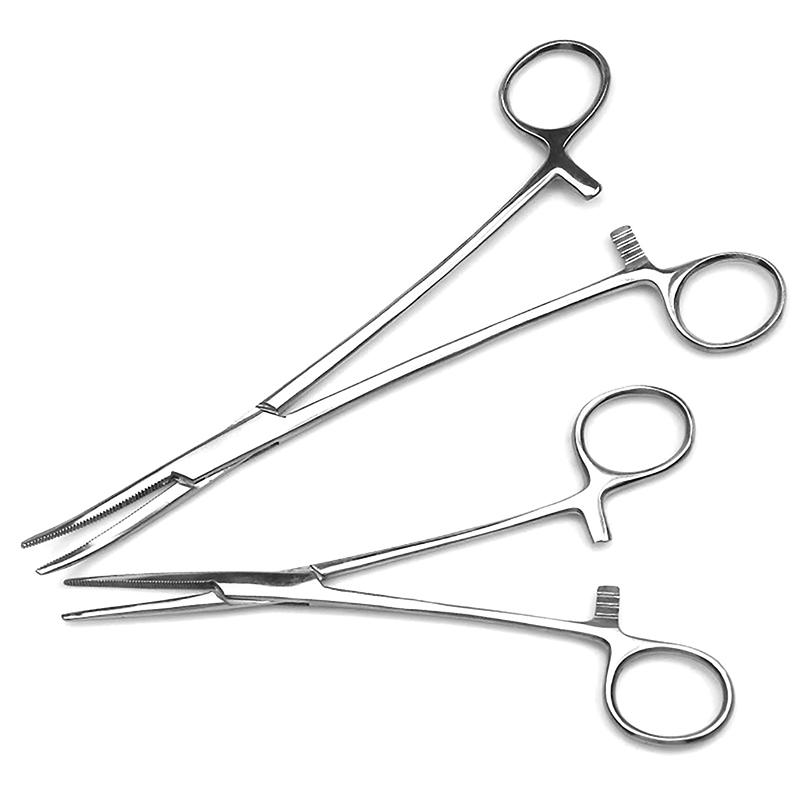 12.5/14/16/18 см Изогнутоносые/Прямые Изогнутые Ножницы-Пинцеты из Нержавеющей Стали с Блокировкой, Зажимные Пинцеты, Гемостатические Зажимы