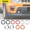 TESIN Lamp Hoods for Jeep Renegade Car Front Fog Light Lamp Decoration Ring Cover Stickers for Jeep Renegade +