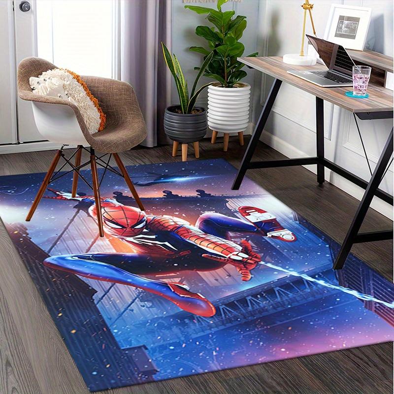 3D Printed Spider-Man,Web-Swinging,Cityscape Anti-Slip Rug - Machine Washable Office Rug for Living Room, Bedroom, Office - Multiple Sizes
