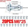 20/40PCS Jack Nuts Screw Petal Screw Anchors Expansion Plugs for Curtain Expansion Clamp Rivet Lock Bolt Jack Nut Bolt Fasteners