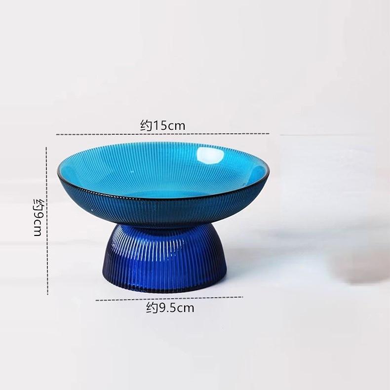 Креативная полосатая стеклянная фруктовая тарелка десертная овсяная салатница украшение для гостиной прозрачная тарелка для хранения конфет и орехов декор