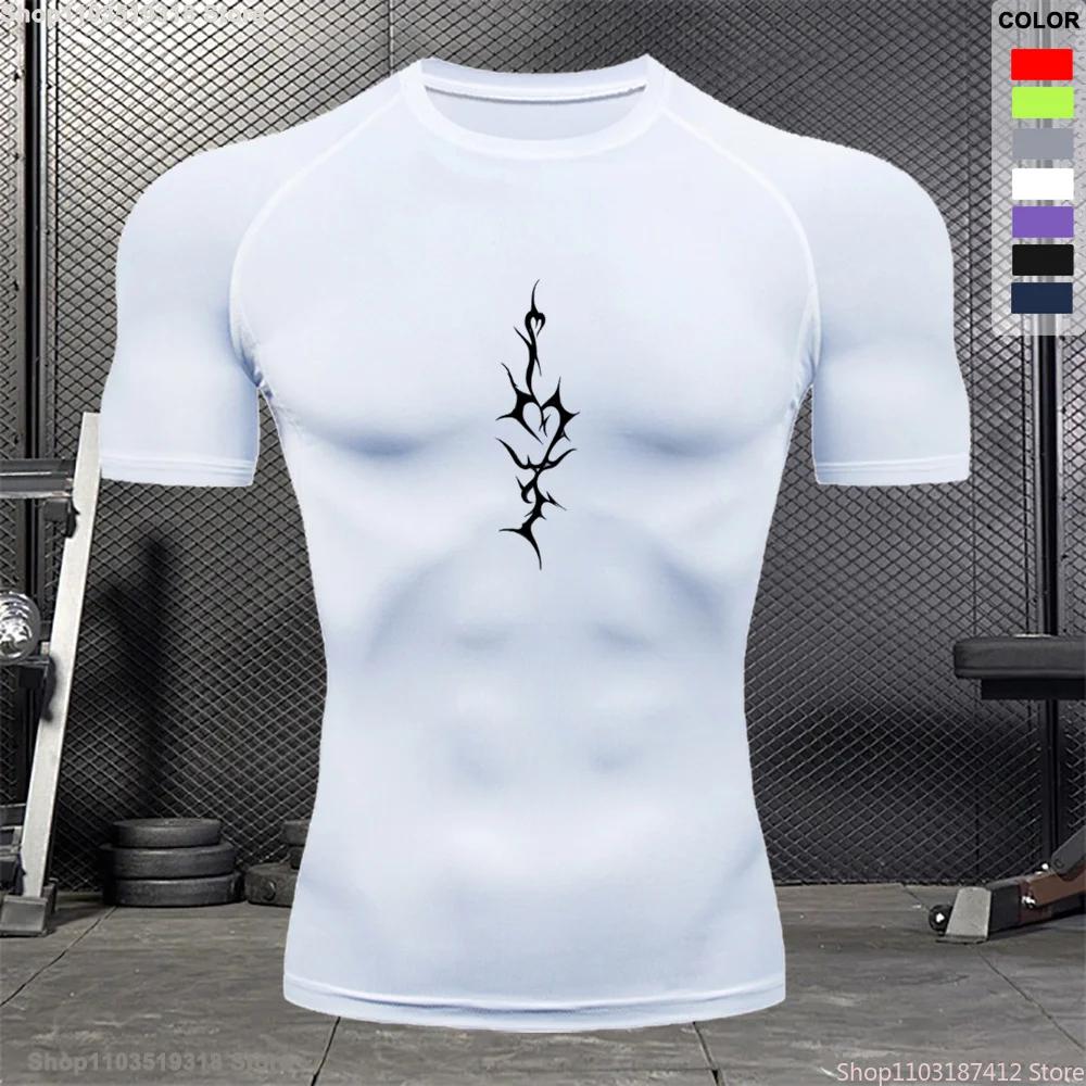 Дышащая одежда для фитнеса, мужская летняя спортивная и досуговая компрессионная футболка с короткими рукавами для бега, быстросохнущий топ S-3XL
