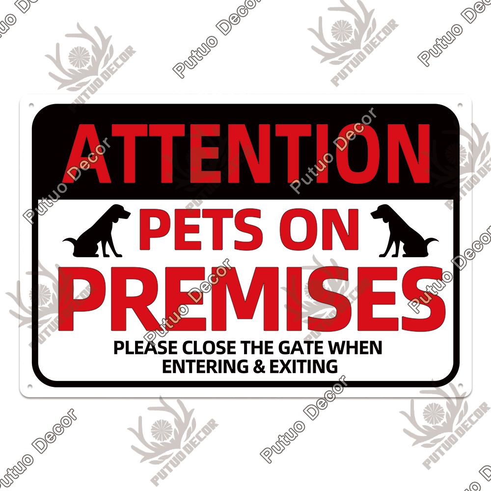 Putuo Decor Warning Vintage Metal Sign Plaque Metal Retro Tin Sign for Bar Club Park Backyard Home Man Cave Wall Decor