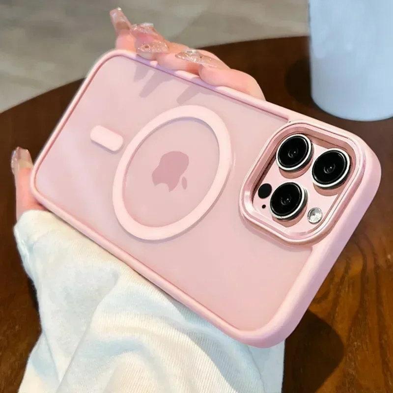 Магнитный роскошный прозрачный защитный чехол для беспроводной зарядки Magsafe для iPhone 16 15 14 Plus 13 12 11 Pro Max противоударный бампер