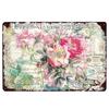 Mfoever Tin Sign SQDGLZ Cafe Rose Metal Sign Vintage Metal Plaque Plates Decor For Pub Bar Home Wall Decor Tin Signs Flower Poster Custom