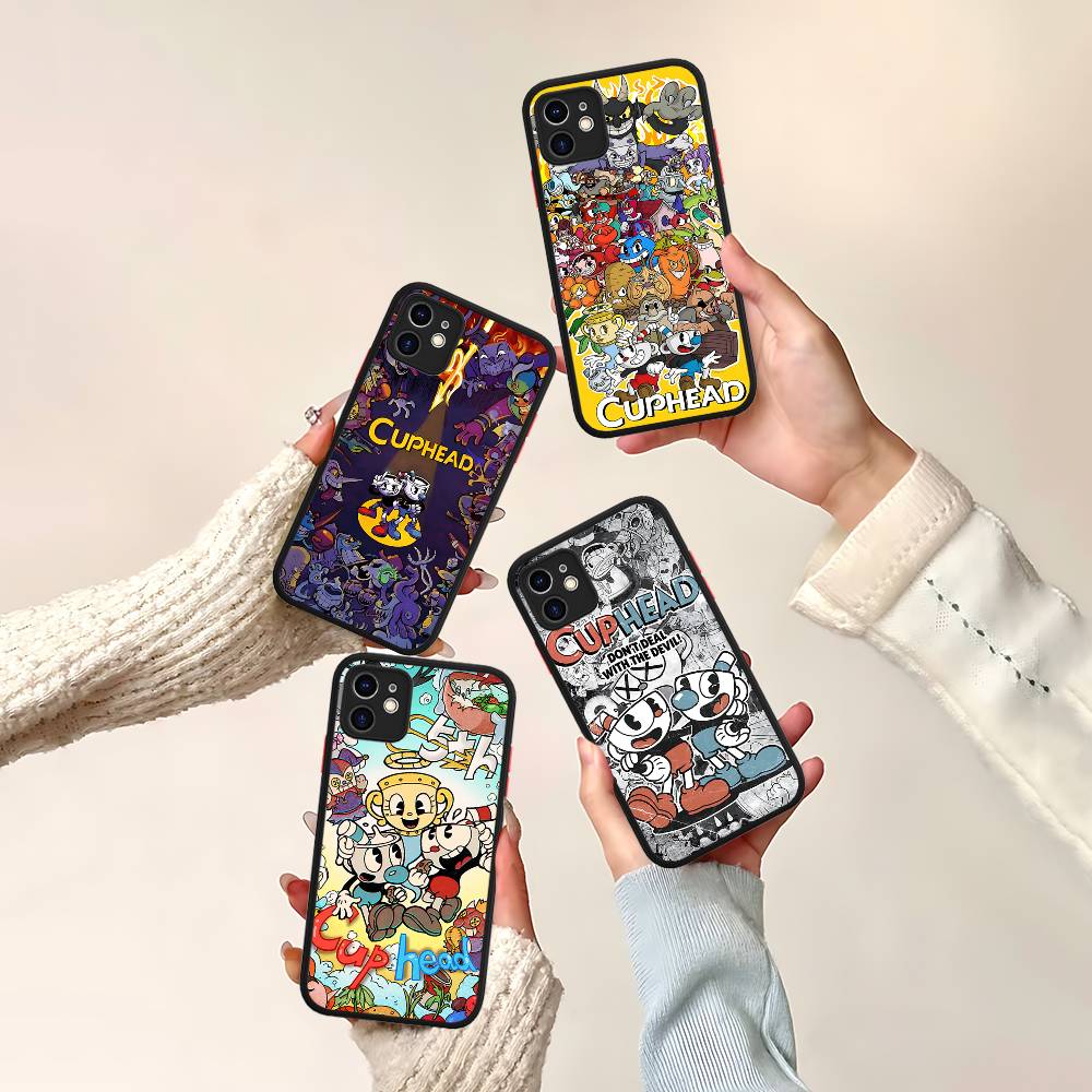 Чехол для телефона C-Cuphead Classic Game для iPhone 16 15 14 13 12 11 Pro Max XS Max X Plus Матовый ударопрочный чехол