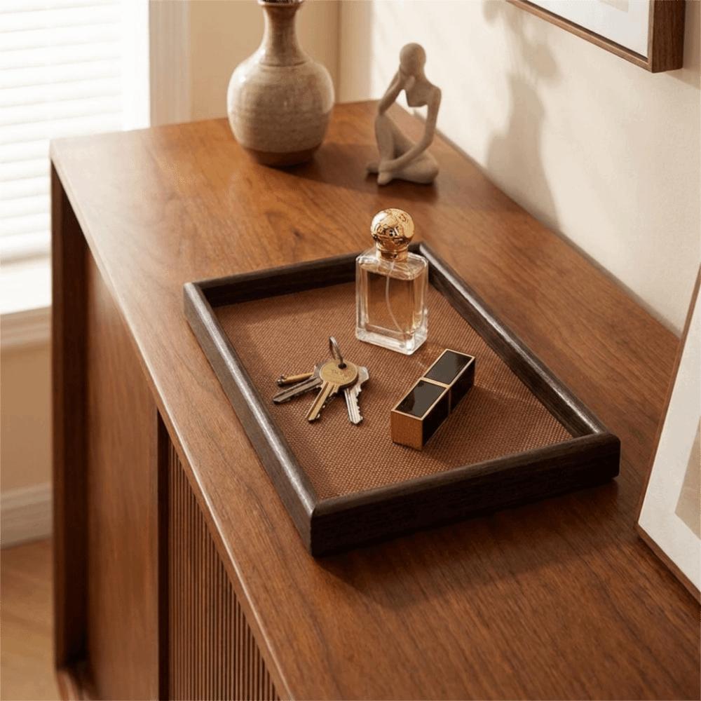 Wooden Jewelry Display Trays Decorative Watch Jewelry Organizer Rectangular Storage Tray Vanity