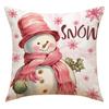 1pc Pink Christmas Cushion Cover Snowman Santa Claus Pine Durable Cover 2025 New for Home Ornament Xmas New Year Christmas Decor