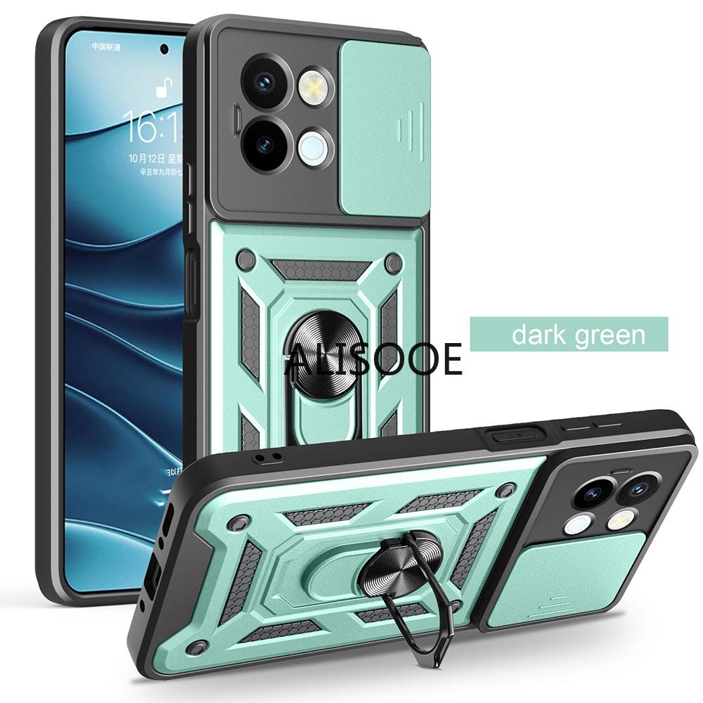 Funda for VIVO Y38 5G / T3x Case Slide Camera Protection Ring Stand Shockproof Back Cover for for VIVO T3X Y200i Capa Funda
