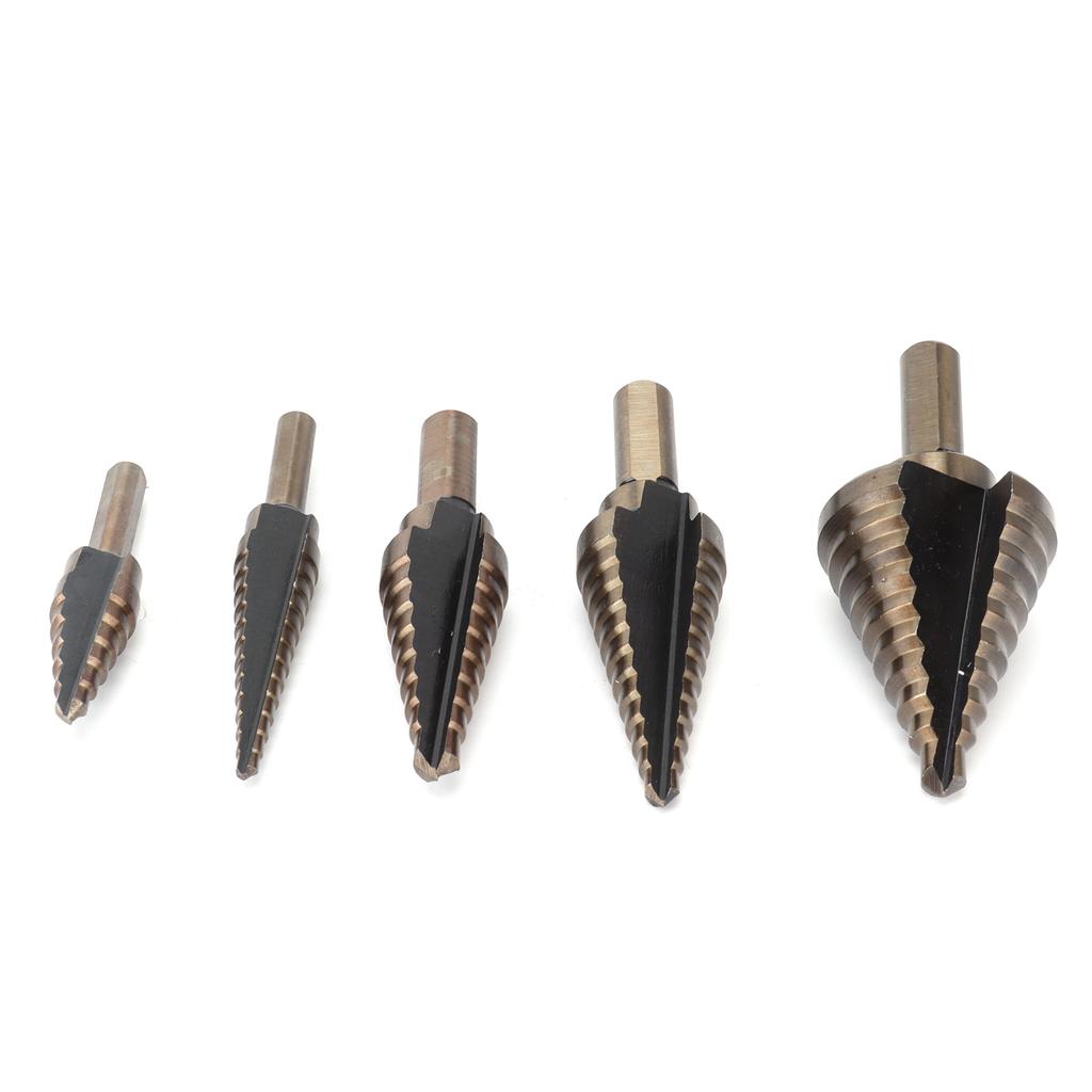 Набор из 5 ступенчатых сверл HSS с прямой метрической канавкой для сверления стальной пластины