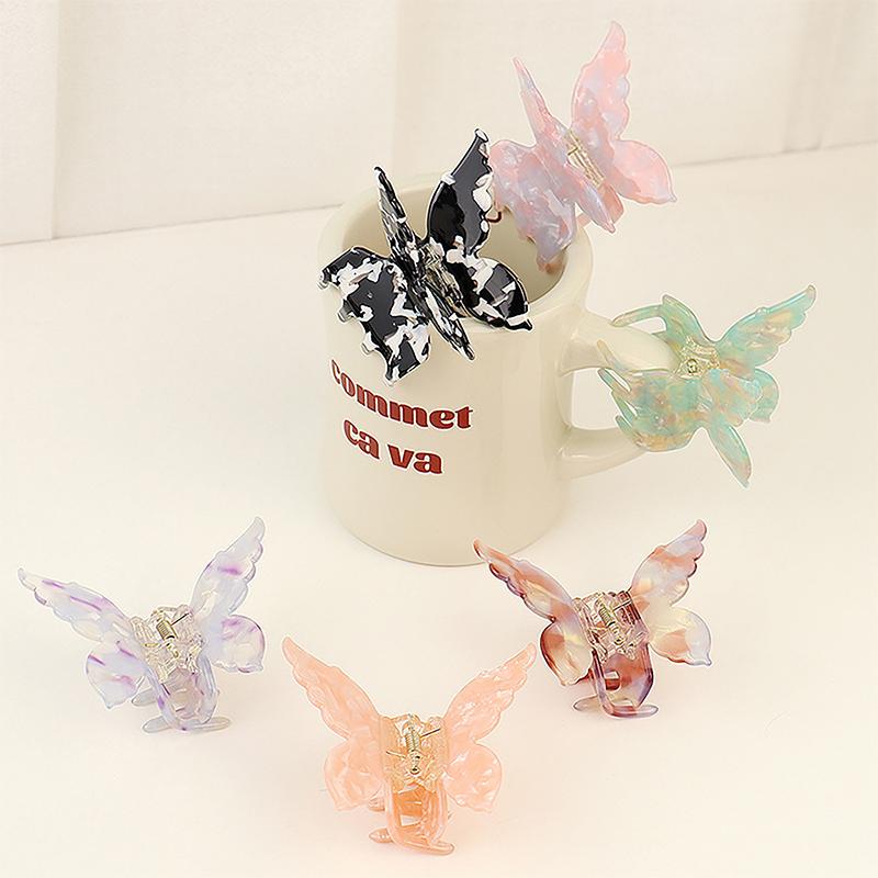 Французские ретро-заколки для волос в форме бабочки в корейском стиле, ацетатные градиентные заколки для волос для девочек, аксессуары для волос, головные уборы