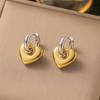 Elegant Retro Stainless Steel Earrings with Exaggerated Design for Women