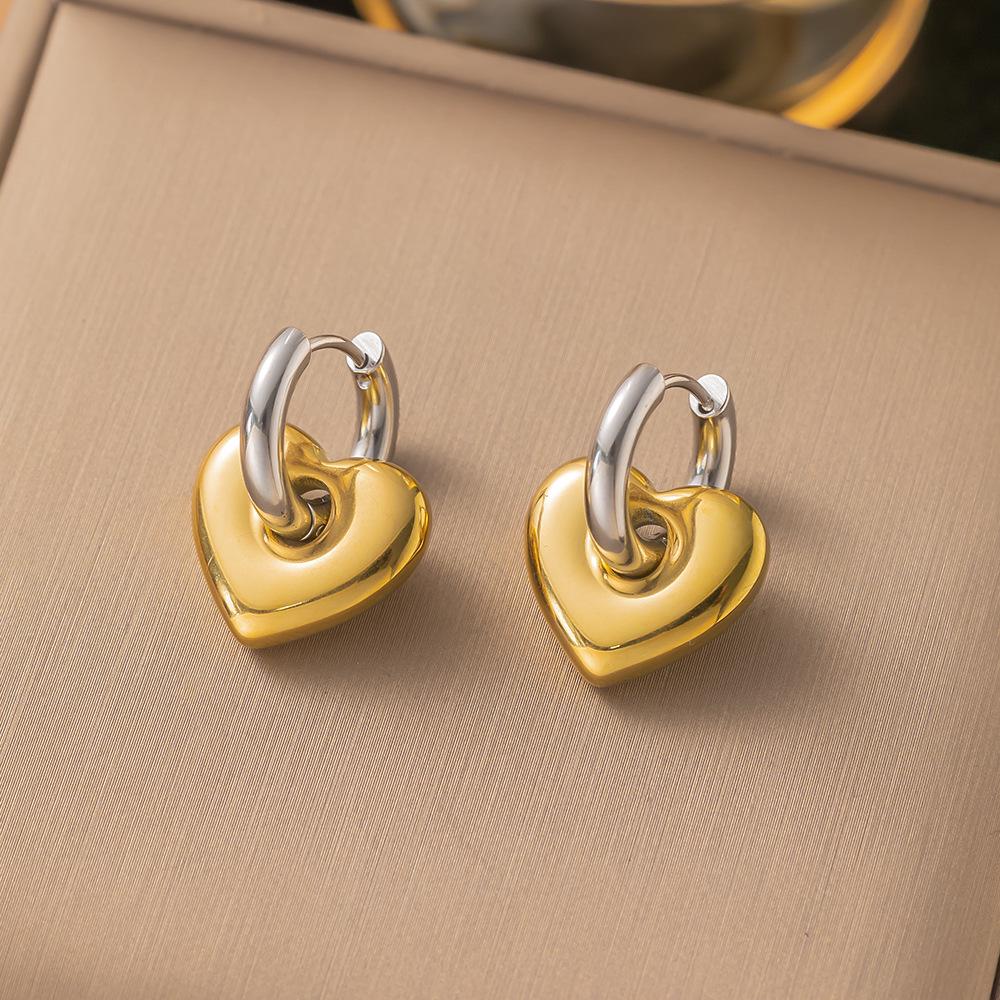 Elegant Retro Stainless Steel Earrings with Exaggerated Design for Women