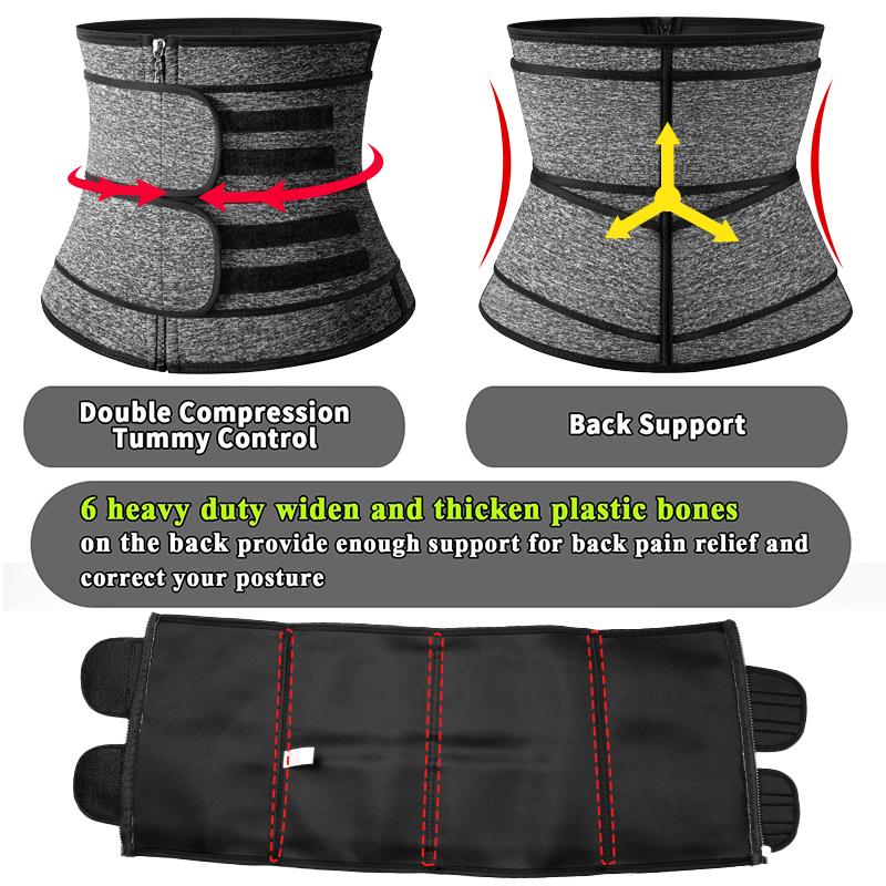 Men Waist Trainer Cincher Corset Back Support Sweat Sauna Trimmer Belt Tummy Control Body Shaper Workout Compression Belly Band Slimming Shapewear