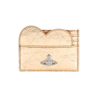 Vivienne Westwood 54030008w L00a7 R401 Металлический Жатый Кошелек для Карт в Форме Сердца