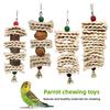 Corn Fur Woven Apple Wood Combination Birdcage Pendant, Parrot Toy, Bird Toy, Biting Supplies, Cuttlefish Bone Biting String