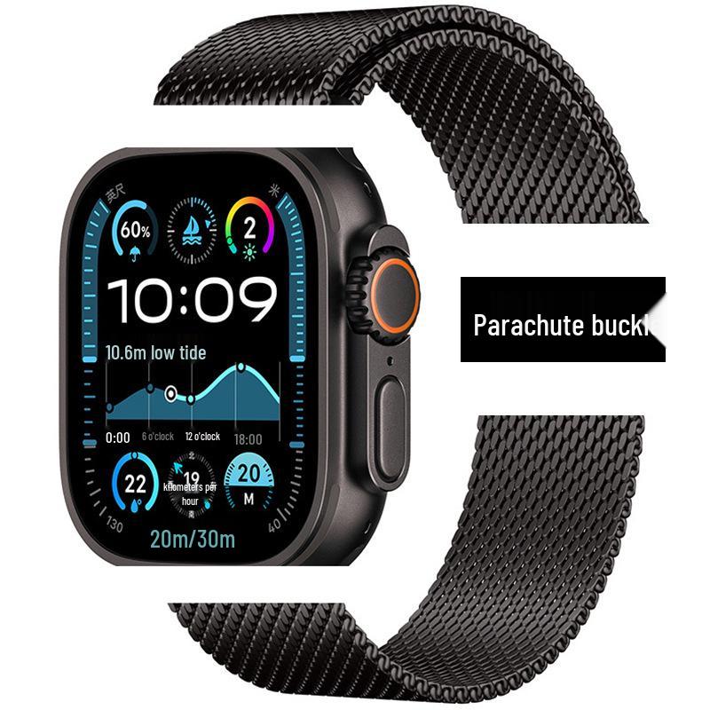 Оригинальный миланский стальной ремешок для Apple Watch Ultra2, iWatch10