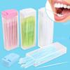 300/60 Pcs Plastic Double-ended Toothpick Disposable Dental Floss Hotel