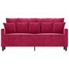 Vidaxl Sofa 2-Osobowa, Winna Czerwień, 140 Cm, Tapicerowana Aksamitem