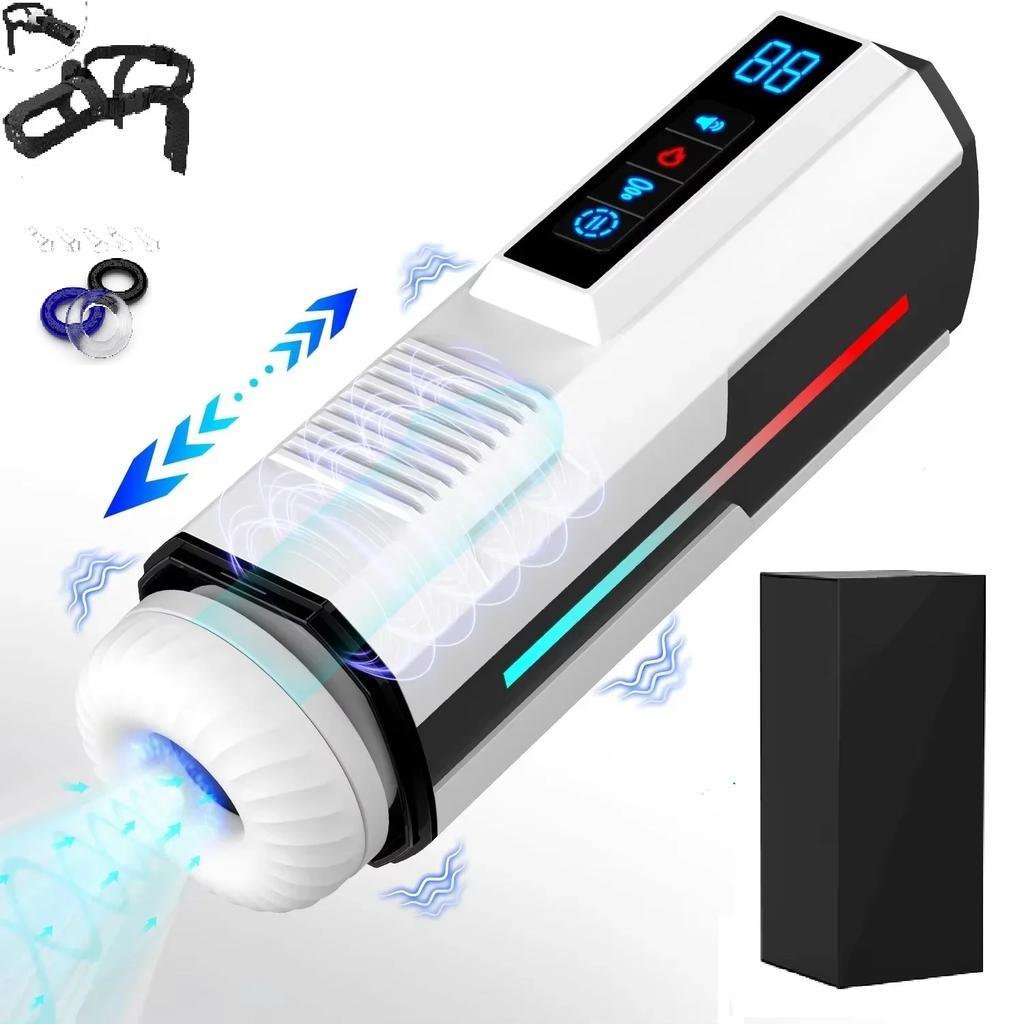 Автоматический Телескопический Вращающийся Мужской Мастурбатор Вибрация Подогрев Минет Секс-машина Секс-игрушка для Мужчин Чашка для Мастурбации Карманная Киска