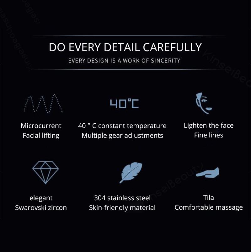 Facial RF Radio Frequency Lifting Machine Massager Red Light Therapy Face Lift Wrinkle Removal Skin Tightening Beauty Device