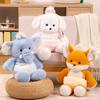 45/60cm Cute Dog Fox Elephant Wear Paper Diaper Plush Animal Doll Soft Comfy Fluffy Toys Soothing Baby Appease Doll