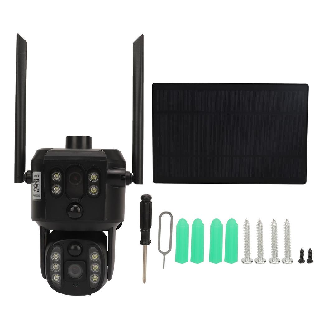 4K 8MP 4G Dual Lens Solar Camera Solar Security Camera with Full Color Night Vision Bidirectional Voice Intercom