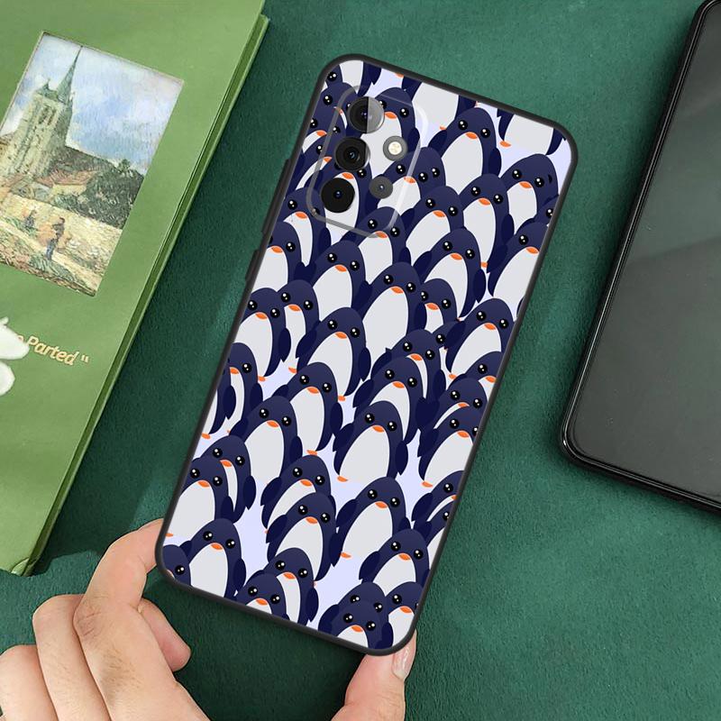 Мультяшная пингвинная обложка для Samsung Galaxy A54 A52S A52 A32 A22 A12 A72 A33 A53 A73 A14 A70 A51 A71 Чехол