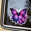 2pc Vibrant Purple Butterfly and Floral Decal, 5.12''x4.13'' Vinyl Self-Adhesive Sticker for Car, Truck, Motorcycle, Laptop - Animal Themed Design,