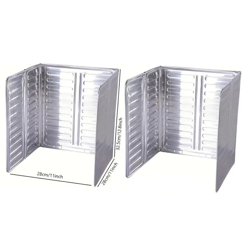 Aluminum Foldable Kitchen Gas Stove Baffle Plate Portable Frying Pan Oil Splash Protection Screen Household Kitchen Accessories