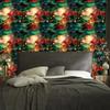 Bottle green, sea green, red and black ink wallpaper 50x1000