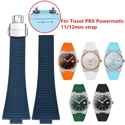 Для часов Tissot PRX T137 FKM 11 мм 12 мм мужской женский ремешок для часов браслет из фторкаучука с быстросъемной раскладывающейся застежкой ремешок на запястье