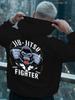 JIU JITSU FIGHTER CHAMP Men's Brazilian Jiu-Jitsu BJJ Training Hoodie - Large Size Lettering Print