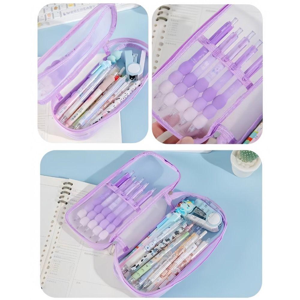 Легкий сетчатый пенал большой емкости эстетическая сумка для студентов канцелярские принадлежности