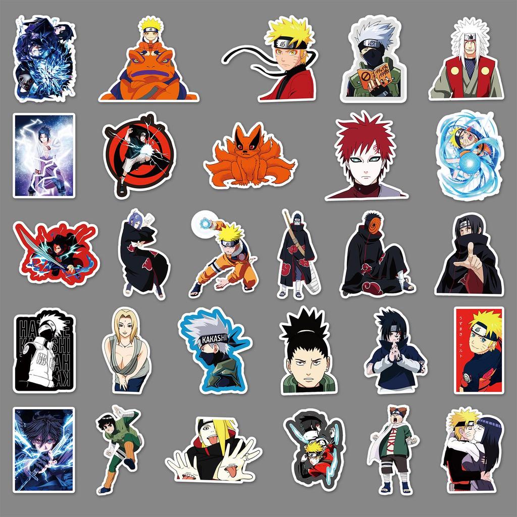 Набор из 54 аниме-стикеров Наруто: Водонепроницаемые украшения для ноутбуков, автомобилей, гитар и чемоданов