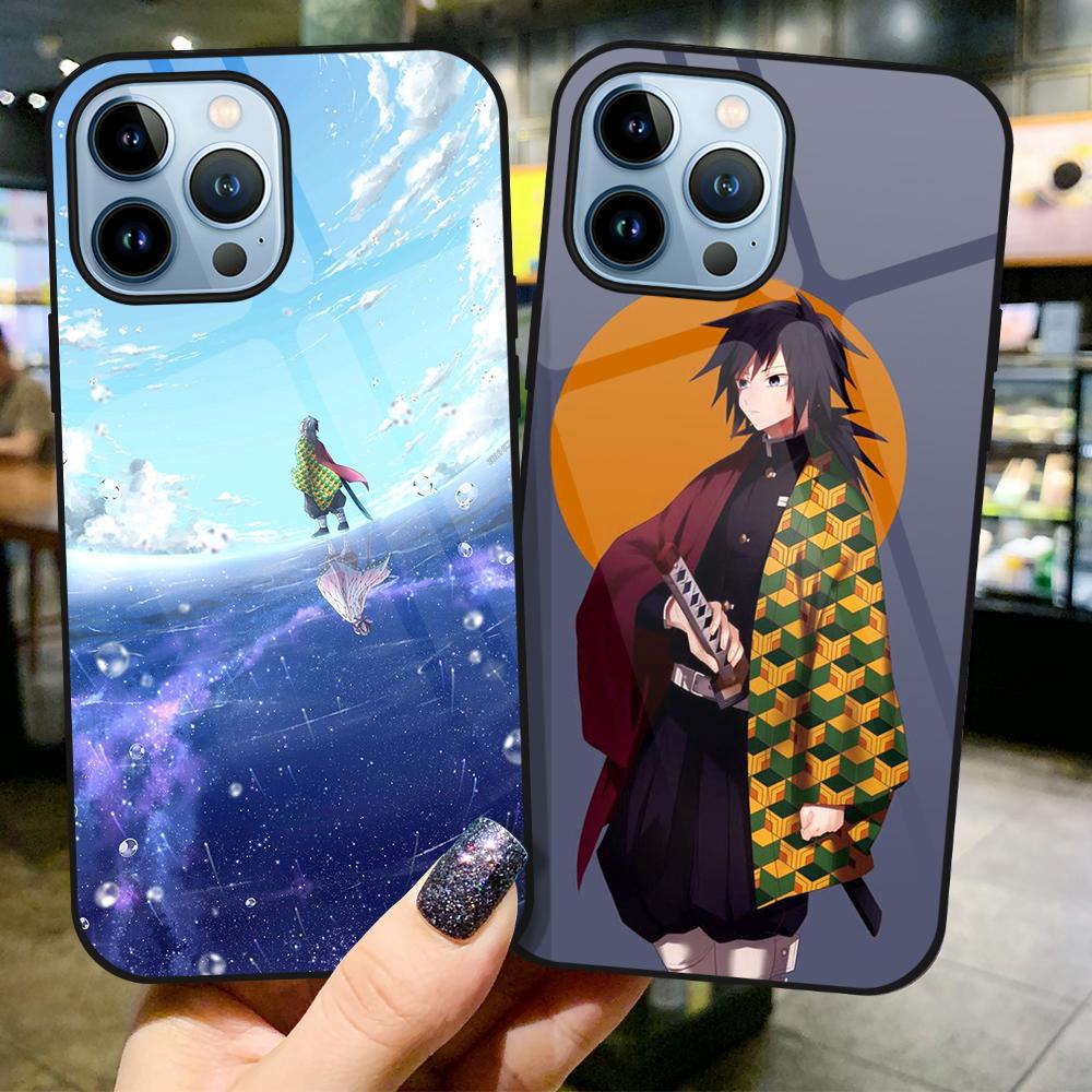 Чехол для телефона Demon Slayer Anime для Iphone 14 13 11 12 Pro Max Mini Xs Xr X, чехол из закаленного стекла для Iphone 7 8 6s Plus Se 2022