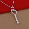 Ожерелье-ключик в форме сердца в корейском стиле с покрытием из стерлингового серебра 925 пробы
