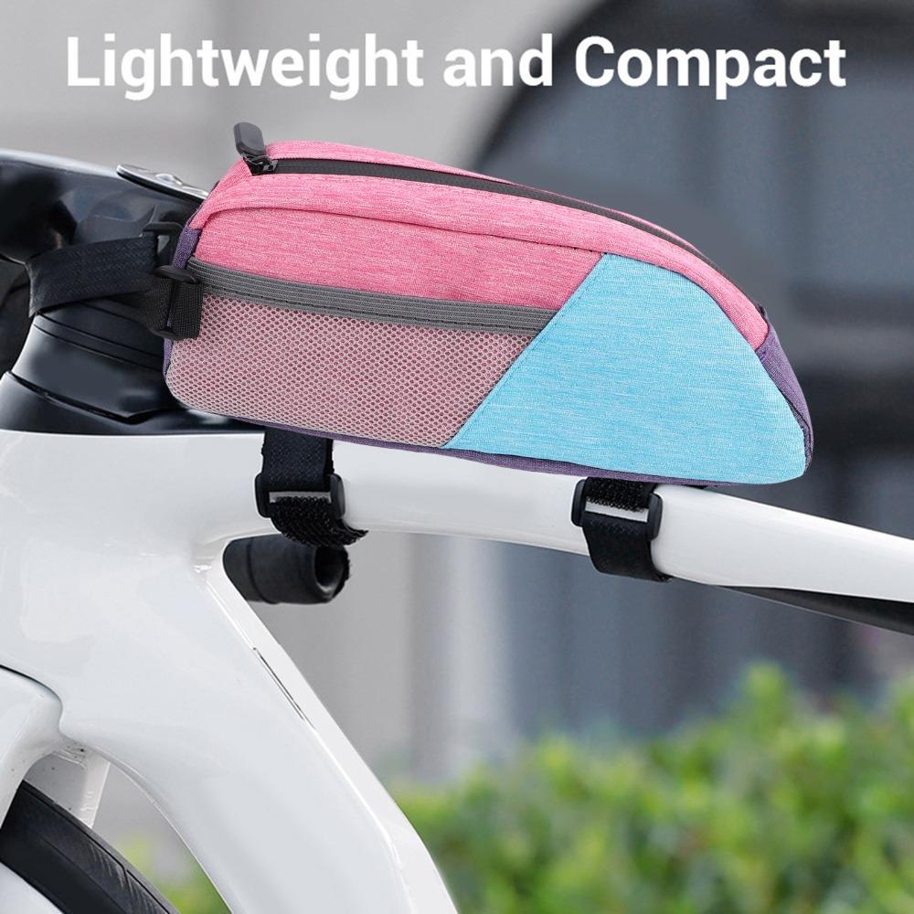 0.8L Capacity Bike Frame Bag Removable Strap Bike Triangle Frame Bag  wallet storage