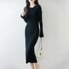 Women Sweater Dress 100% Wool MODERN NEW SAGA O-neck Knit Long Pullover Winter Jumpers Wool Long Dress Female