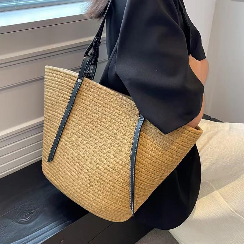 Женская плетеная сумка-тоут из соломы большой вместимости - Новый стиль лета 2025